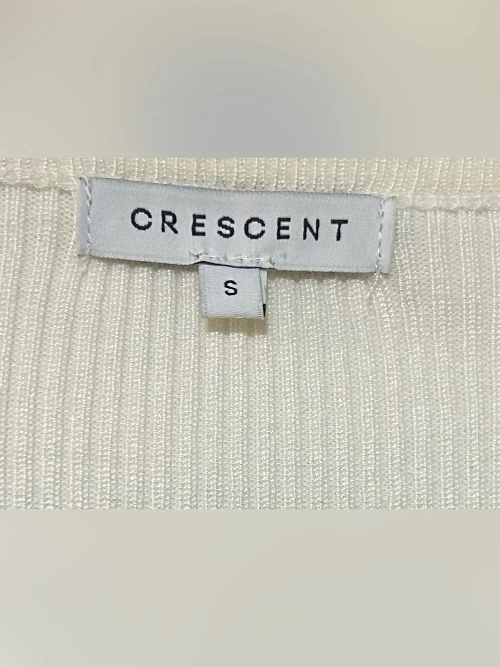 Crescent Two-Color Ribbed Button-Front Cardigan — Brown & Cream - Picture 2 of 5